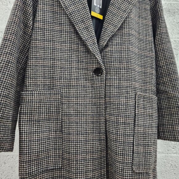 NWT Bernardo Women’s Microhoundstooth Wool Duster Coat Brown Size S - Picture 4 of 9
